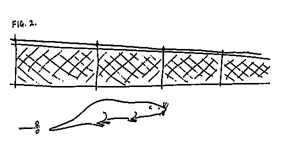 Diagram of electric fence showing low, mesh fence with electric wire running along the top