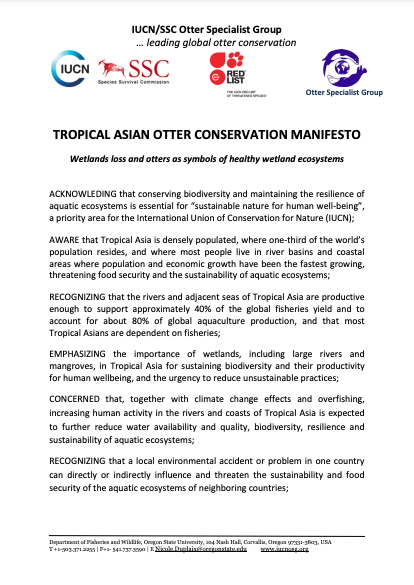 Tropical Asian Otter Conservation Manifesto