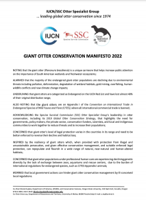 Giant Otter Conservation Manifesto 2022