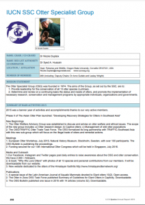 IUCN SSC Otter Specialist Group Annual Report 2015