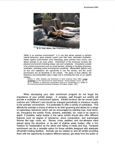 Enrichment initiatives commonly provided to captive otters